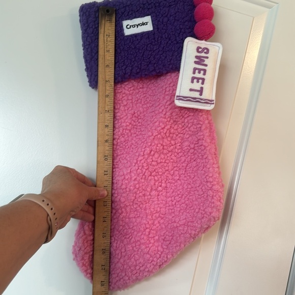 Crayola Stocking Pink/Purple Sherpa Holiday Decor Stocking - Picture 5 of 5